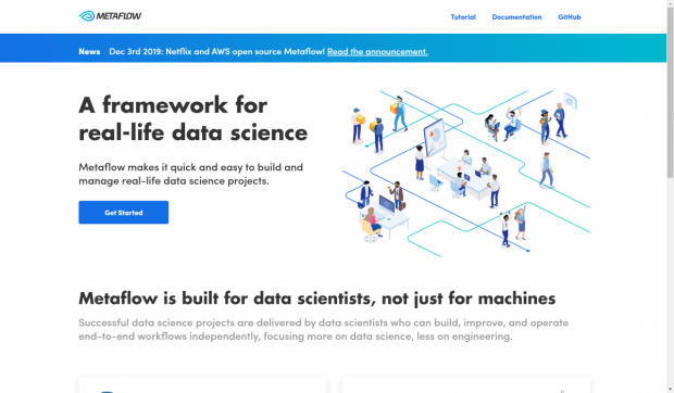 Metaflow: Projekt-Website. (Screenshot: t3n)