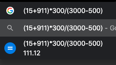 Auch komplexere Grundrechenaufgaben könnt ihr mithilfe von „+“, „-“, „*“ und „/“ von Google Chromes Omnibox übernehmen lassen. (Screenshot: t3n)
