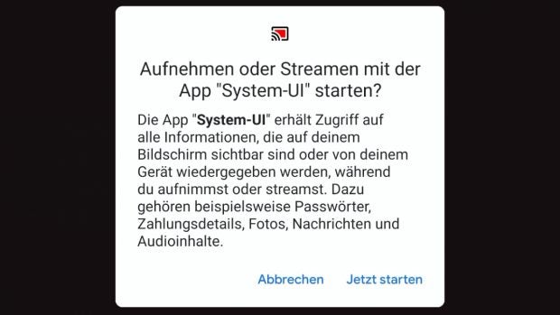 Android 11 hat einen Screenrecorder an Bord. (Screenshot: t3n)