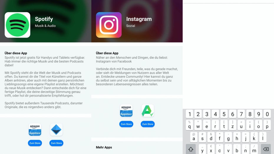 Huawei Appsuche: In den Suchergebnissen werden je nach Anwendung verschiedene APK-Quellen angezeigt – manchmal spuckt die Suche auch nichts aus. (Screenshot: t3n)