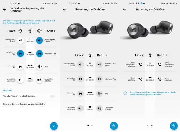 Smart-Control-App der Sennheiser Momentum TW 2