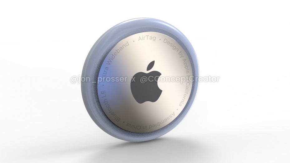 So sollen die Apple Airtags aussehen. (Bild: John Prosser)