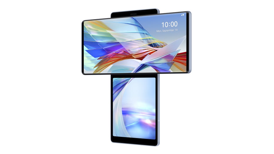 Das LG Wing mit ausgeklapptem T-Screen. (Bild: LG)