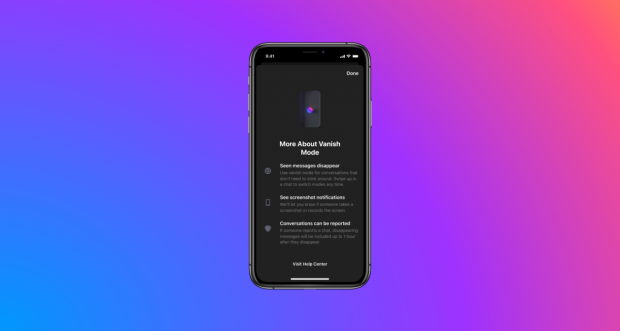 Facebook Vanish Mode Nachrichten melden