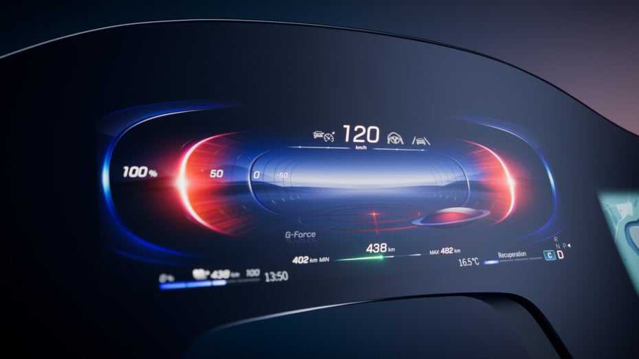 MBUX Hyperscreen für den Mercedes EQS. (Bild: Daimler AG)