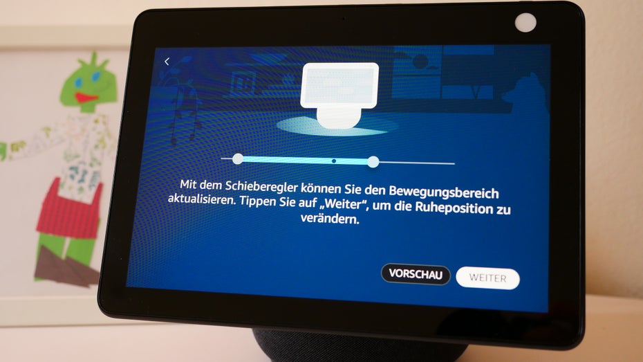 Der Drehradius kann in den Einstellungen des Echo Show 10 eingestellt werden. (Foto: t3n)
