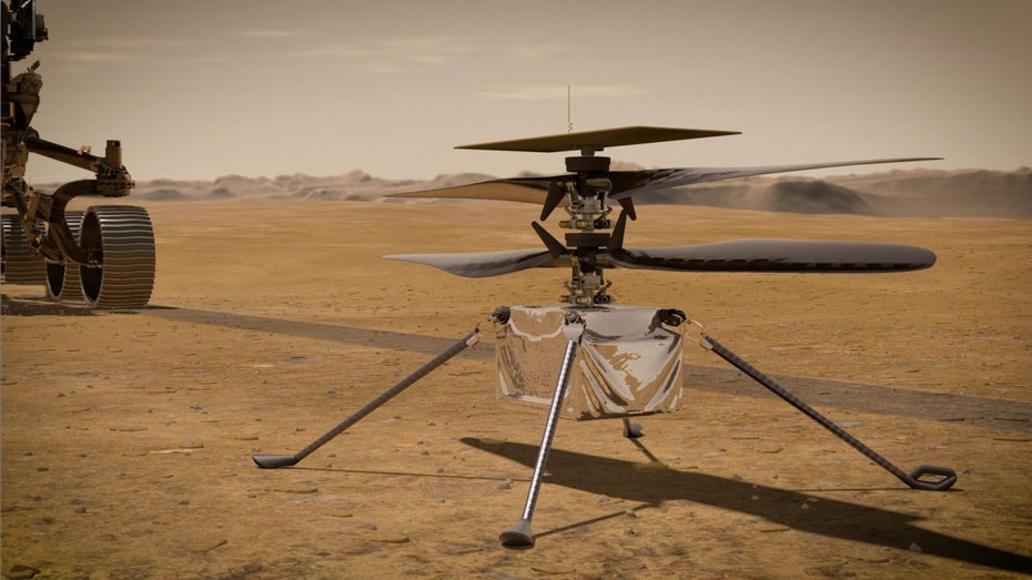 Mars-Drohne Ingenuity absolviert 1. Testflug mit Bravour Mars-Drohne Ingenuity absolviert 1. Testflug mit Bravour