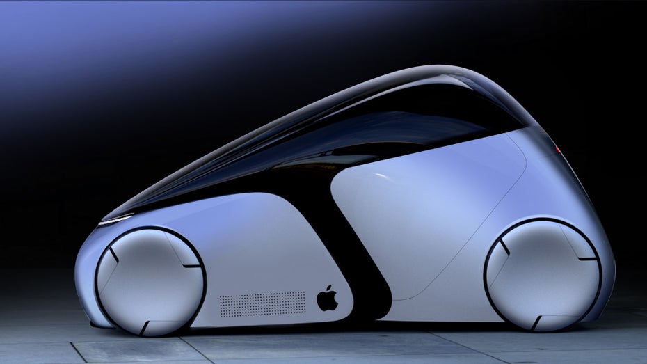 Der Designer Ashish Gogte hat sich auf Behance.net Gedanken darum gemacht, wie das „iCar“ aussehen könnte. (3D-Modell:  Ashish Gogte/ behance.net/ashishgogte)