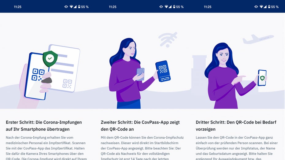 Ein Blick in die Covpass-App. (Screenshot: Covpass/t3n)
