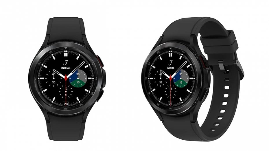 Die Samsung Galaxy Watch 4 Classic in Schwarz. (Screenshot: Amazon/t3n)