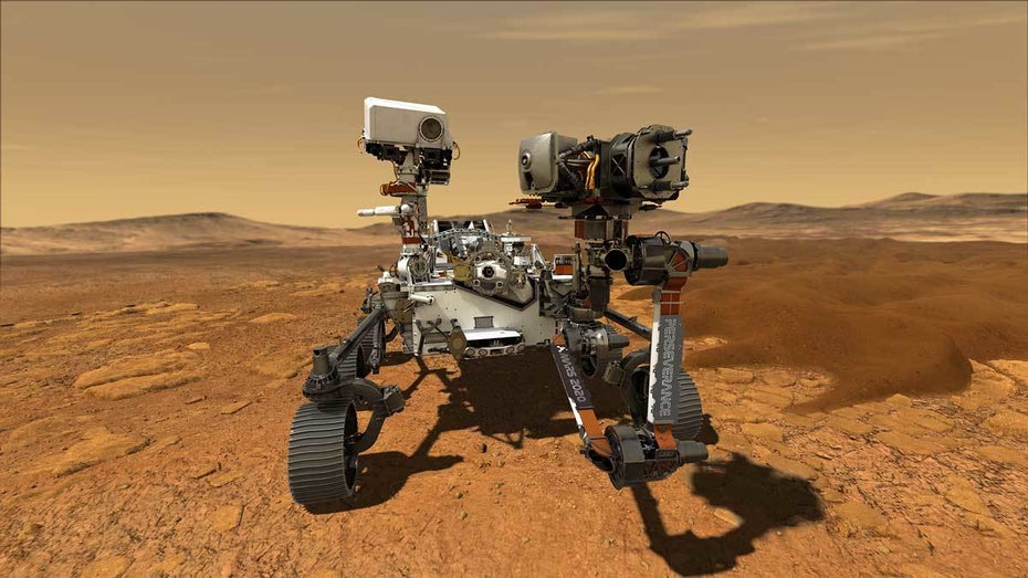 Der Mars-Rover Perseverance der Nasa ist seit Februar 2021 auf dem Mars unterwegs. (Foto: Nasa/JPL-Caltech) Perseverance Mars