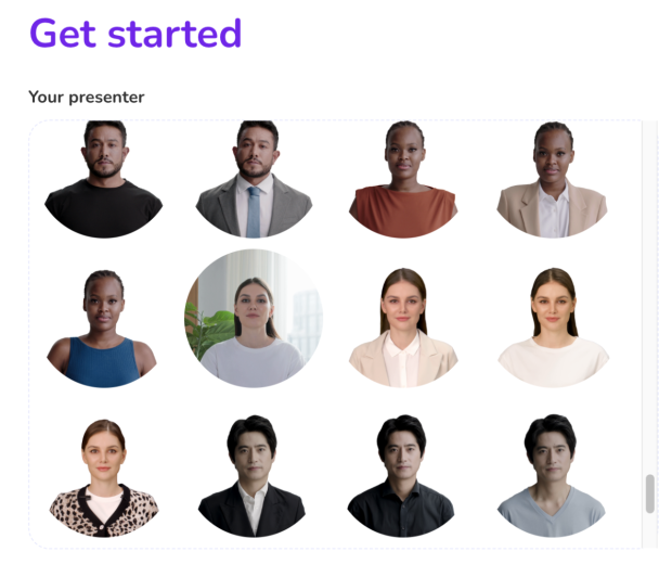 Verschiedene Portraitfotos von Menschen stehen zur Auswahl