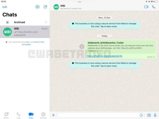 iPad-App von Whatsapp