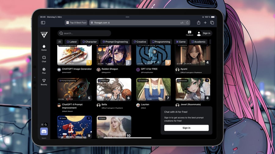 FlowGPT: Mit Jailbreaks und KI-Freundinnen zum Millioneninvestment FlowGPT: Mit Jailbreaks und KI-Freundinnen zum Millioneninvestment