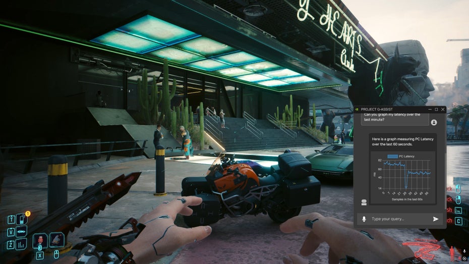 Die KI soll auch Performance verbessern. (Screenshot: Nvidia) Nvidia will Spiele mit KI-Assistenten ausstatten – und so sieht das aus