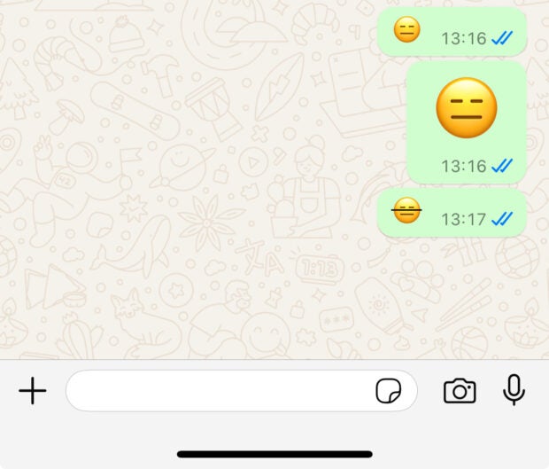 Ein Screenshot aus Whatsapp.