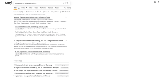 Suchergebnisse für die besten veganen Restaurants bei Kagi