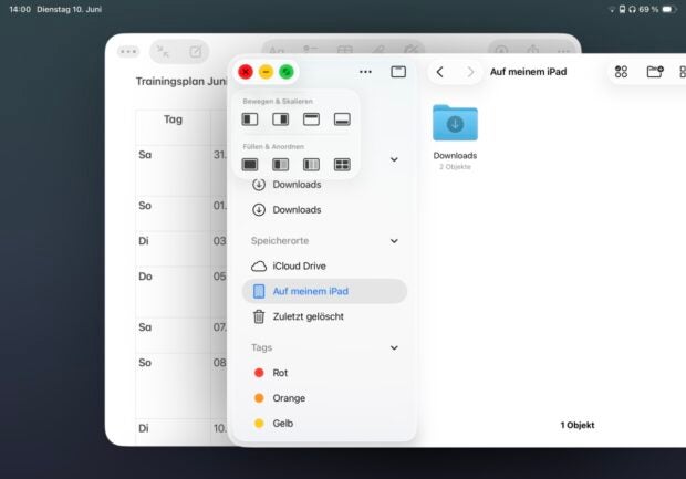 Screenshot aus iPadOS 26.