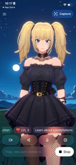 Screenshot aus der Grok-App.