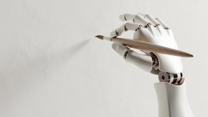 Humanoider Roboter malt den König – will aber keine Menschen ersetzen