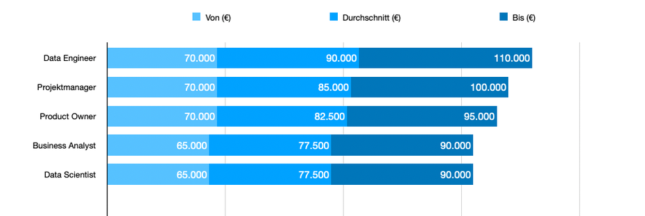 Gehaltsbänder im Software- und Datenbereich