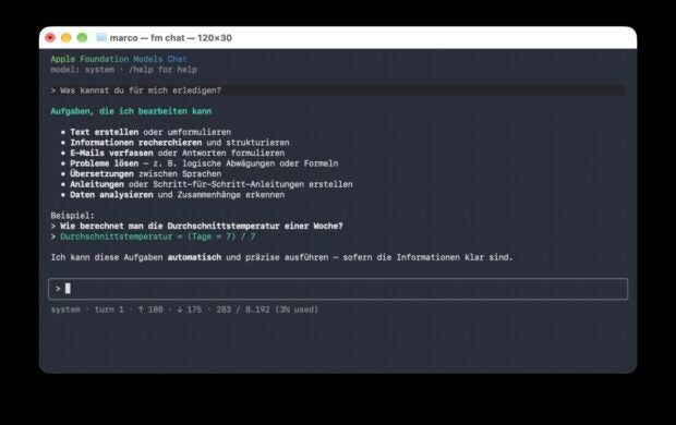 Screenshot vom macOS-Terminal.