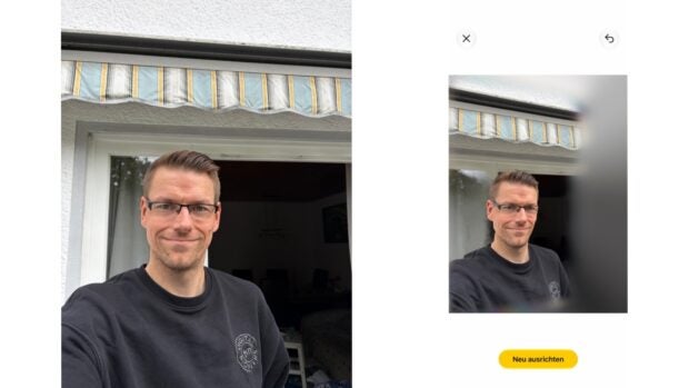 Ein Montage zeigt eine Bildbearbeitungsfunktion in iOS 27.