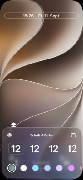 Screenshot eines Sperrbildschirms aus iOS 27.