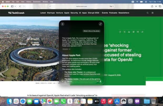 MacOS 27 ಗೋಲ್ಡನ್ ಗೇಟ್‌ನ ಸ್ಕ್ರೀನ್‌ಶಾಟ್ ಆಸ್ ಡೆರ್ ಬೀಟಾ