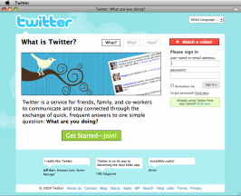 Ein Screenshot von Twitter 2009.