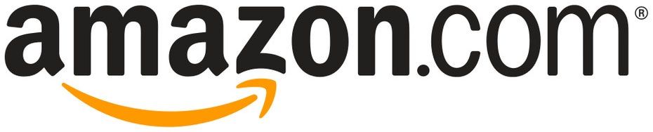 Das Amazon-Logo mit orangem Pfeil auf weißem Hintergrund.