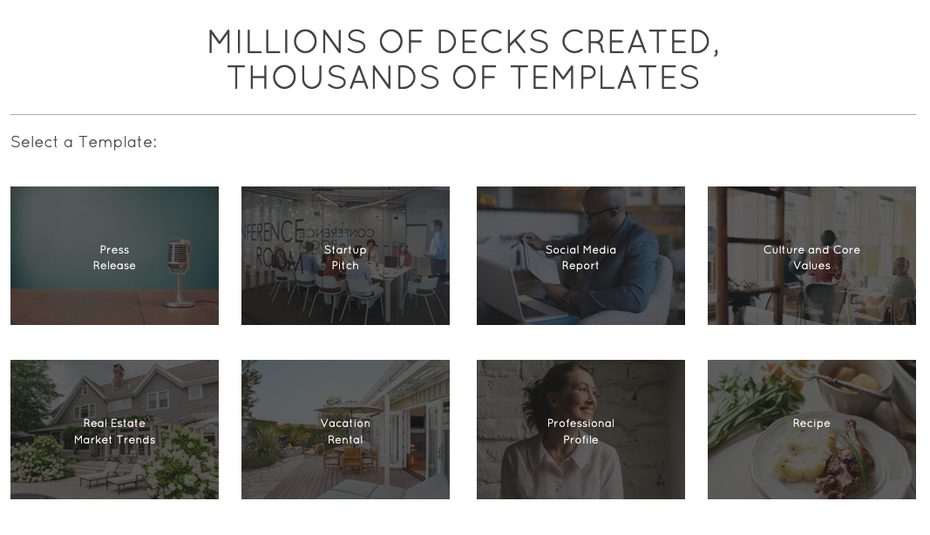 Beispiel-Templates bei Haiku Deck.
