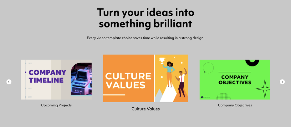 Beispiele für Templates bei Powtoon.