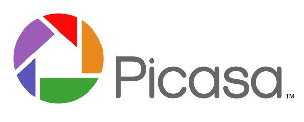 Das Picasa-Logo befindet sich neben dem grauen Schriftzug des Dienstes auf weißem Untergrund.