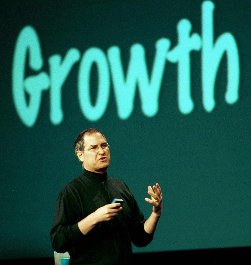 Jobs spricht bei der WWDC im Jahr 2000 über das Wachstum von Apple