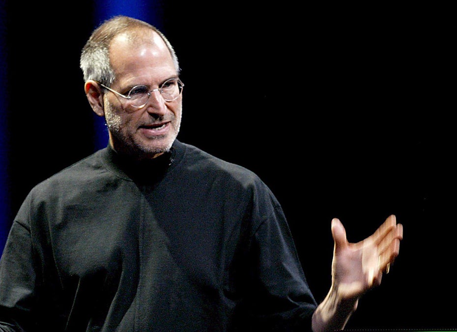Steve Jobs spricht auf der Bühne