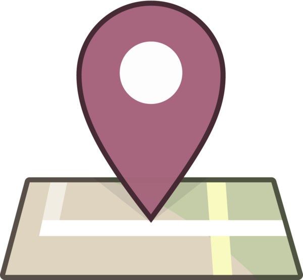 Ein Ausschnitt aus einer Landkarte mit roter Markierung.